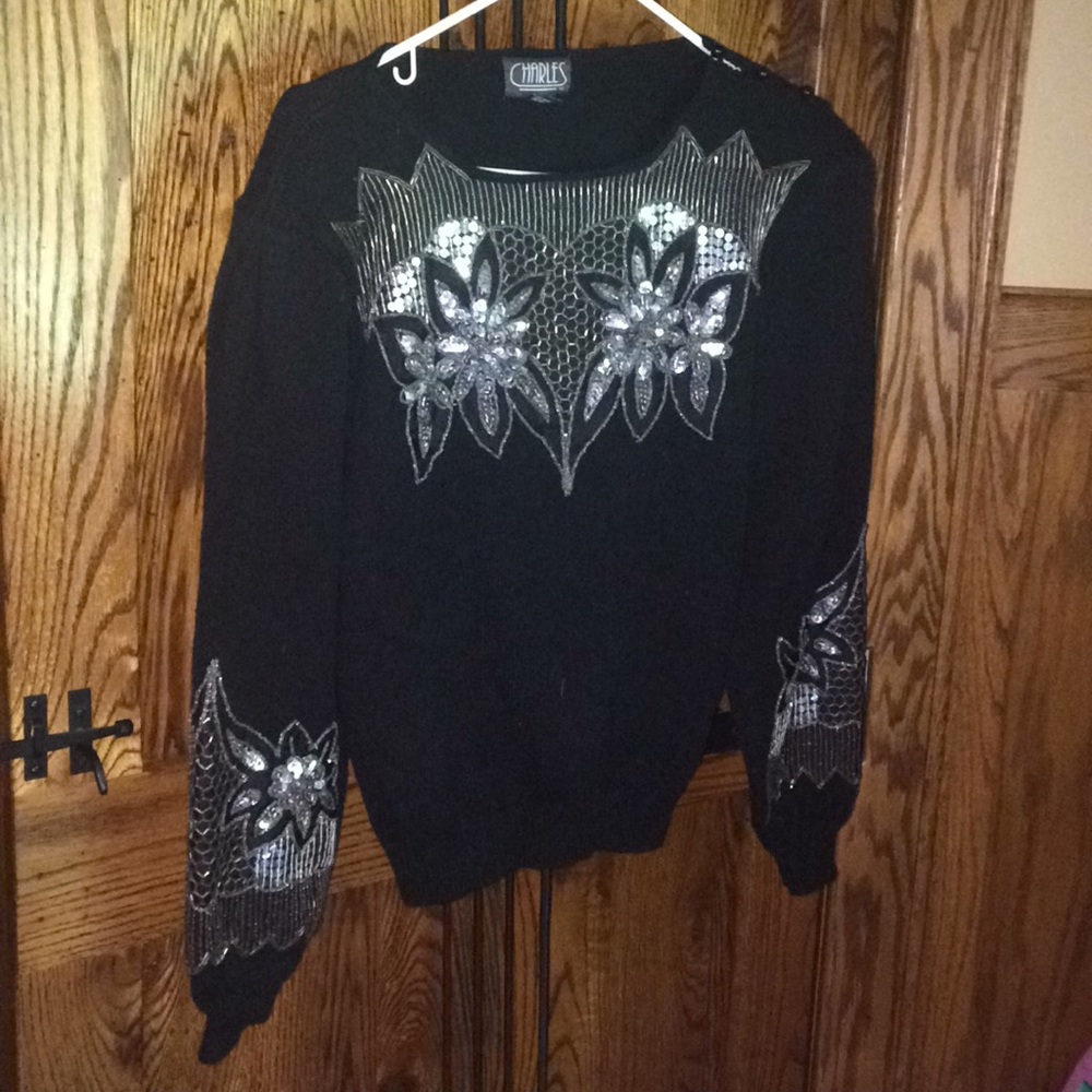 Classy Black Sequined Sweater